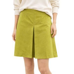 J. Crew 100% Silk Pleated Skirt Lime Green Chartreuse Size 4 Modern Luxury